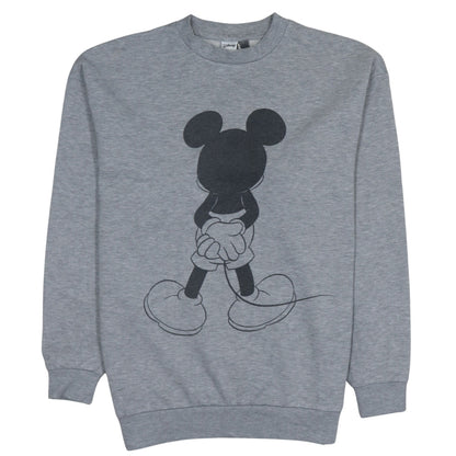 Disney Women Grey Mickey Mouse Graphic Pullover Sweatshirt Size S
