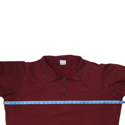 Columbia Mens Red 1/2 Zip Fleece Sweatshirt Size L Outdoor Pullover