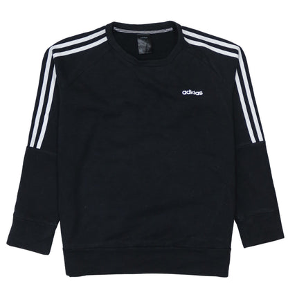 Adidas Womens Black Crew Neck Pullover Sweatshirt L 16-18
