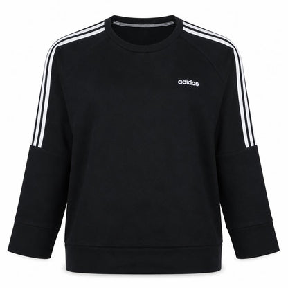Adidas Womens Black Crew Neck Pullover Sweatshirt L 16-18