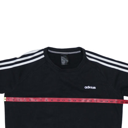 Adidas Womens Black Crew Neck Pullover Sweatshirt L 16-18