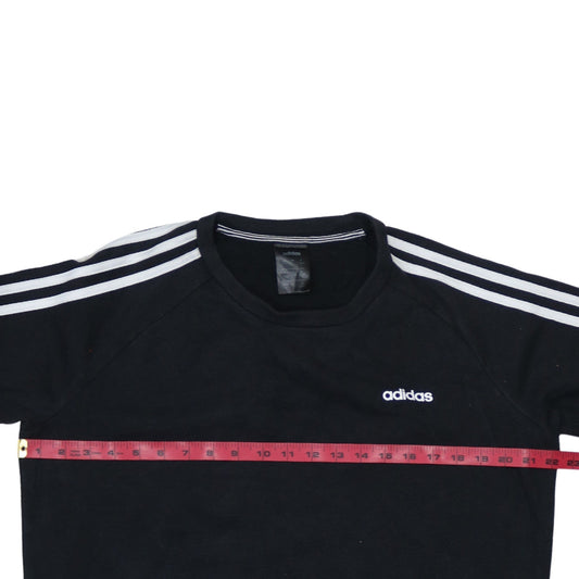 Adidas Womens Black Crew Neck Pullover Sweatshirt L 16-18