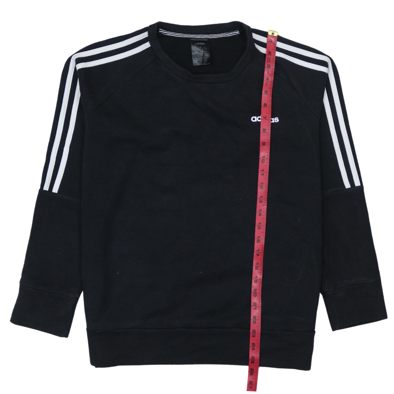 Adidas Womens Black Crew Neck Pullover Sweatshirt L 16-18