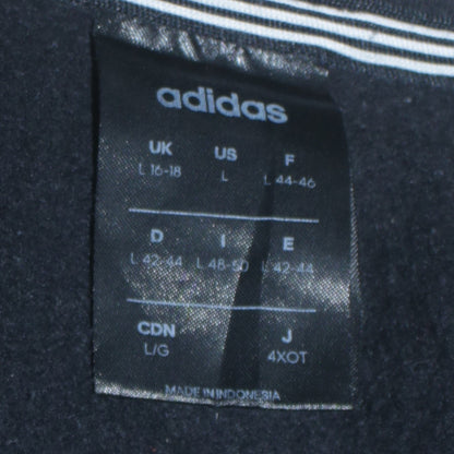 Adidas Womens Black Crew Neck Pullover Sweatshirt L 16-18