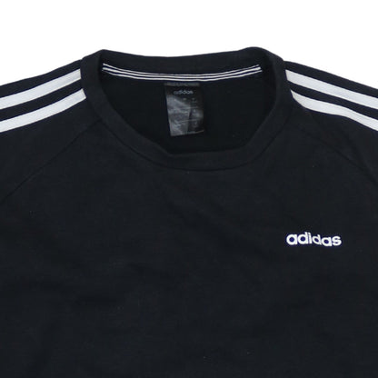 Adidas Womens Black Crew Neck Pullover Sweatshirt L 16-18