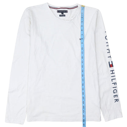 Tommy Hilfiger Men's White Long Sleeve Organic Cotton T-Shirt Size L