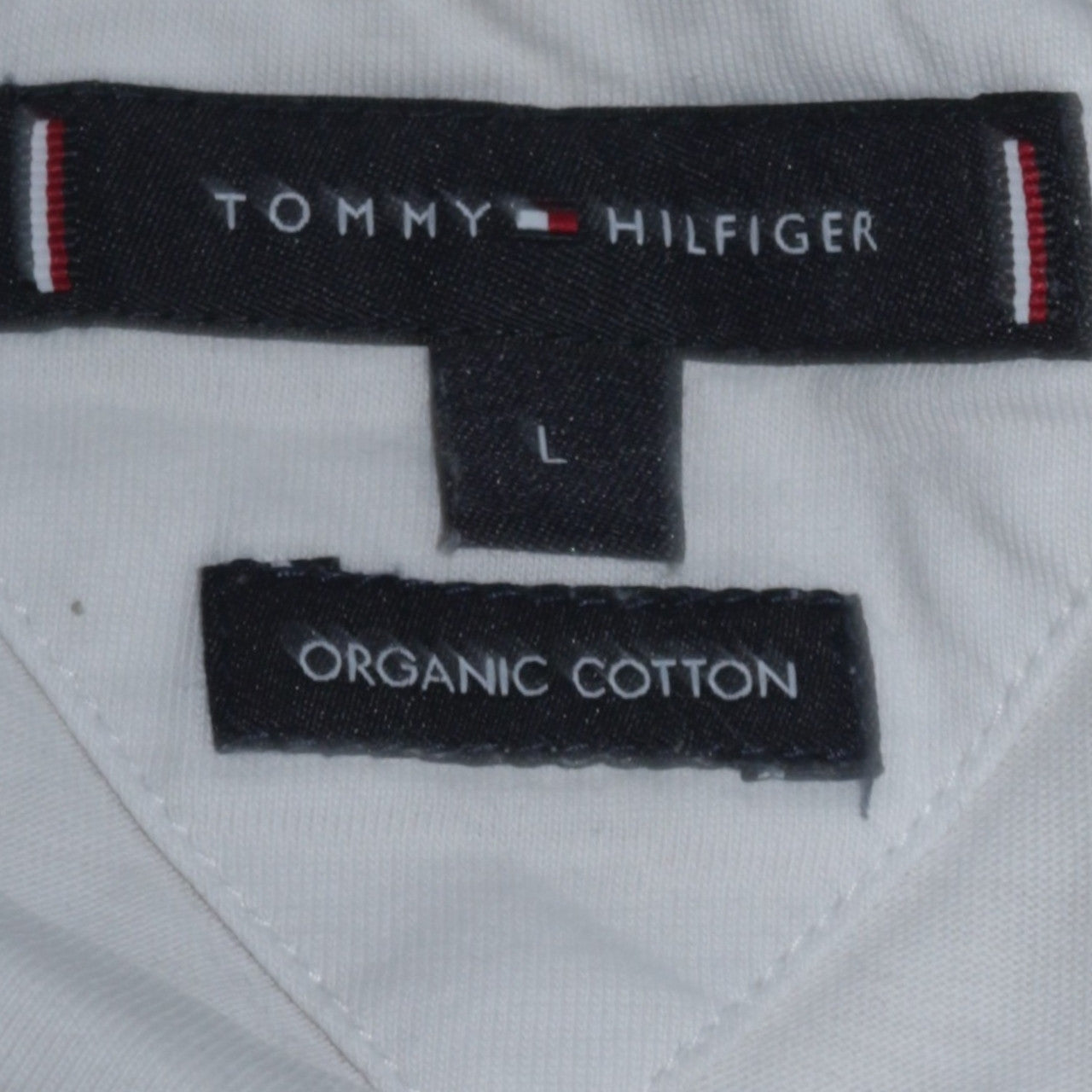 Tommy Hilfiger Men's White Long Sleeve Organic Cotton T-Shirt Size L