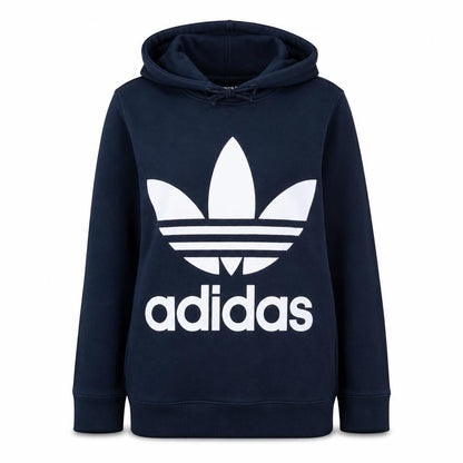 Adidas Women Navy Blue Hooded Pullover Sweatshirt UK 14