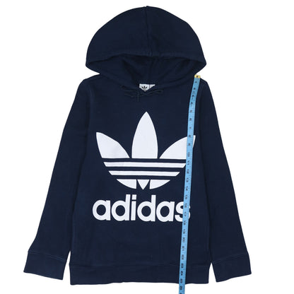Adidas Women Navy Blue Hooded Pullover Sweatshirt UK 14