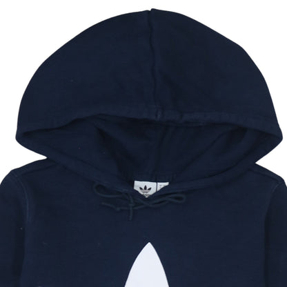 Adidas Women Navy Blue Hooded Pullover Sweatshirt UK 14
