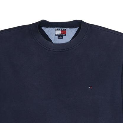 Tommy Hilfiger Men's Blue L Regular Fit Crew Neck Pullover Sweatshirt