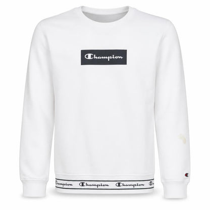 Champion Men's White Small Logo Pullover Sweatshirt