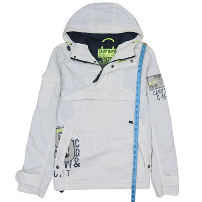 Camp David Men's White Hooded Anorak Jacket Size M Casual Outdoor