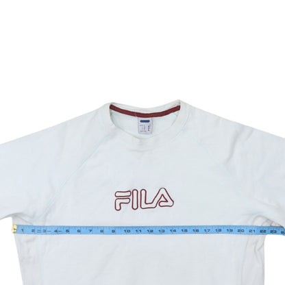 Fila Men's White Embroidered Logo Pullover Sweatshirt Size M