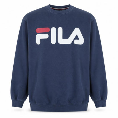 Fila Men's Blue Logo Pullover Sweatshirt Size L Regular Fit