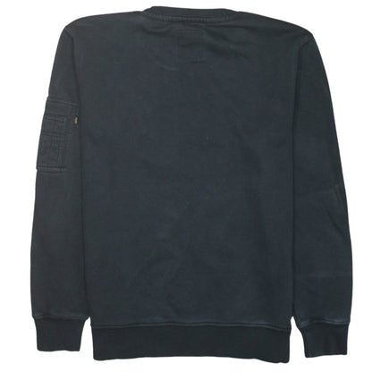 Alpha Industries Men’s Black NASA Logo Pullover Sweatshirt L
