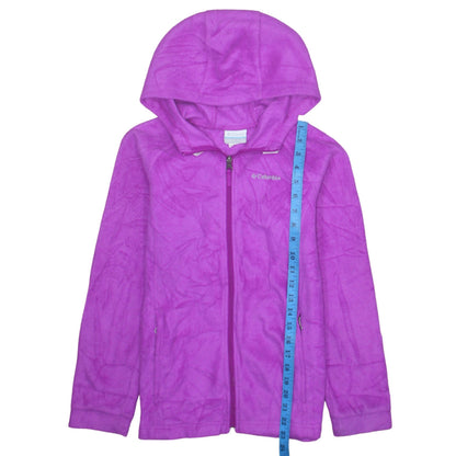Columbia Girls Purple Fleece Full Zip Hooded Jacket Size L