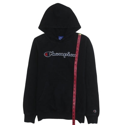 Champion Boys Black Pullover Hoodie XL 15-16 Years Classic Logo Cotton Blend