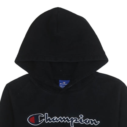 Champion Boys Black Pullover Hoodie XL 15-16 Years Classic Logo Cotton Blend