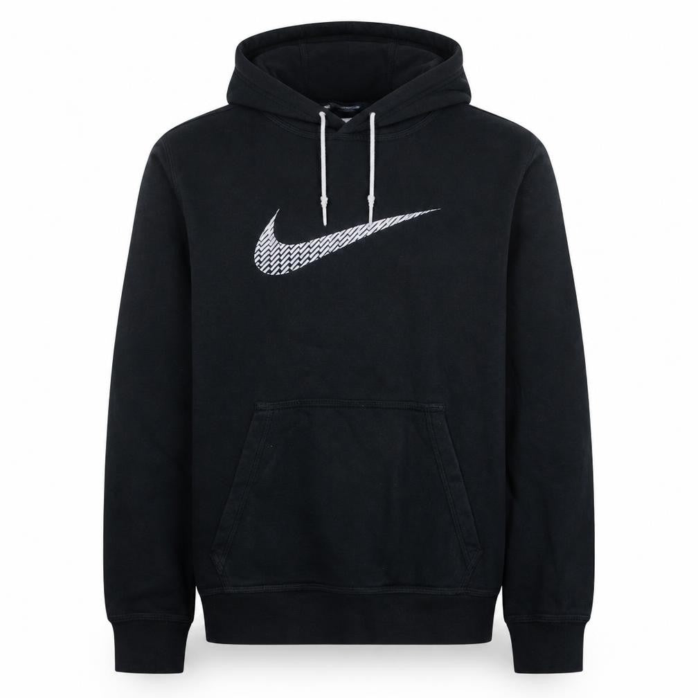 Nike Mens Black Medium Pullover Hoodie with Logo Graphic Print