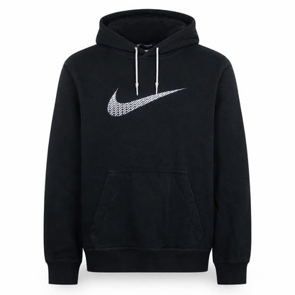 Nike Mens Black Medium Pullover Hoodie with Logo Graphic Print
