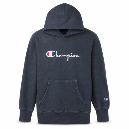 Champion Men's Blue XL Pullover Hoodie Embroidered Logo Reverse Weave