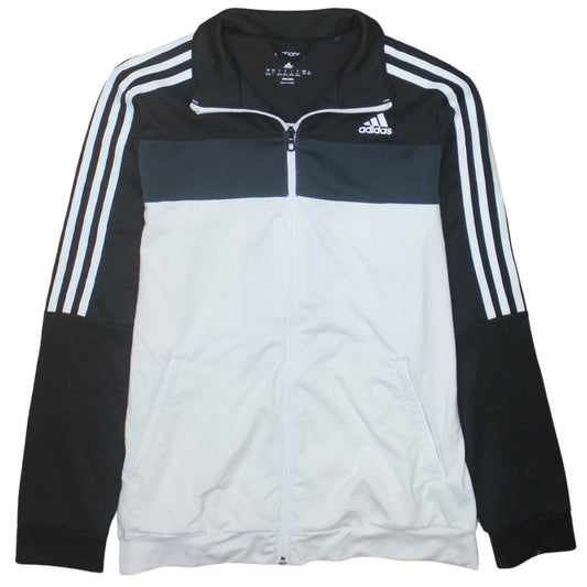 Adidas Womens Black White Full Zip Sweatshirt L Climalite Track Top