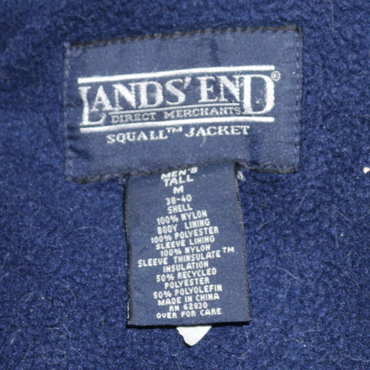 Lands' End Men's Blue Windbreaker Jacket M Tall Outdoor Nylon Lined