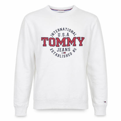 Tommy Jeans Men's White Logo Sweatshirt Regular Fit M