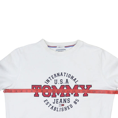 Tommy Jeans Men's White Logo Sweatshirt Regular Fit M