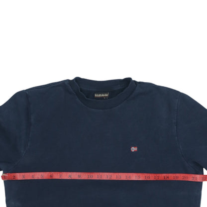 Napapijri Men's Blue Pullover Sweatshirt Medium Crew Neck Classic Style