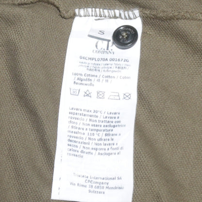 C.P. Company Men's Green Cotton Short Sleeve Polo Shirt Size S
