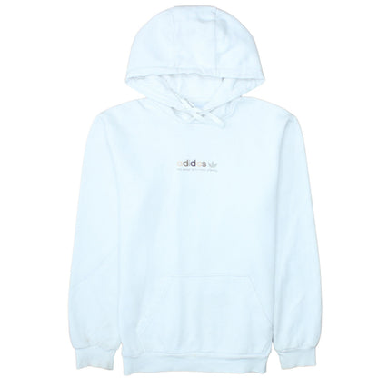 Adidas Womens White Pullover Hoodie Small Logo Cotton Blend Casual