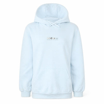 Adidas Womens White Pullover Hoodie Small Logo Cotton Blend Casual