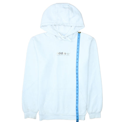 Adidas Womens White Pullover Hoodie Small Logo Cotton Blend Casual