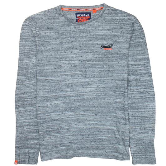 Superdry Men's Grey Long Sleeve Cotton T-Shirt XL