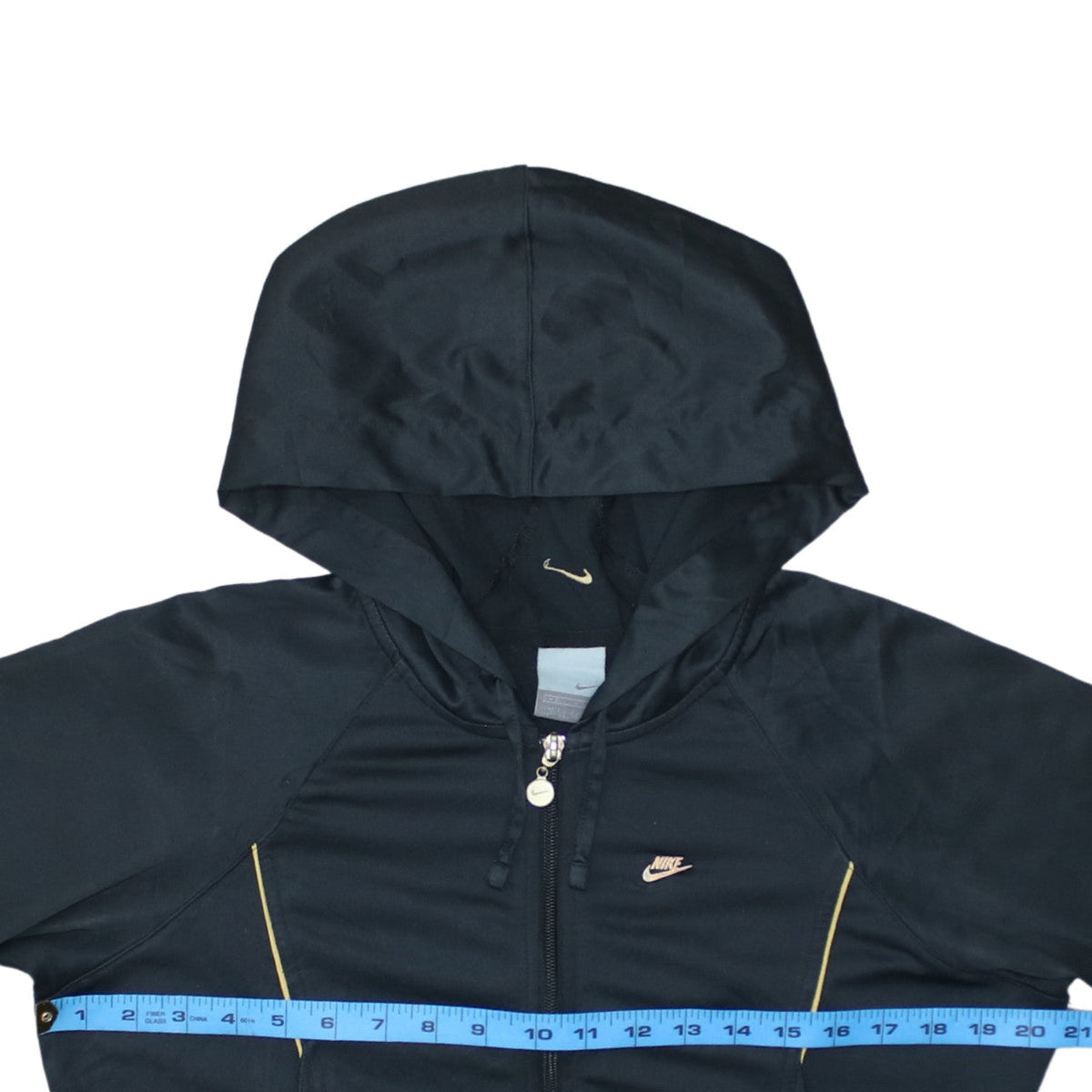 Nike Womens Black Full Zip Hooded Sweatshirt M 10 Polyester Blend
