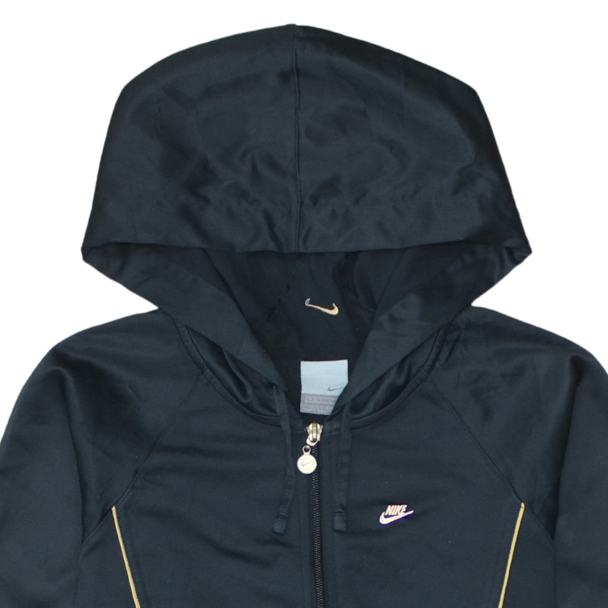 Nike Womens Black Full Zip Hooded Sweatshirt M 10 Polyester Blend