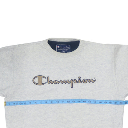 Champion Mens Grey Embroidered Logo Pullover Sweatshirt M
