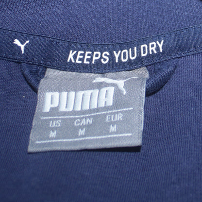 Puma Men's Navy Blue Full Zip Hoodie Size M with Logo Design
