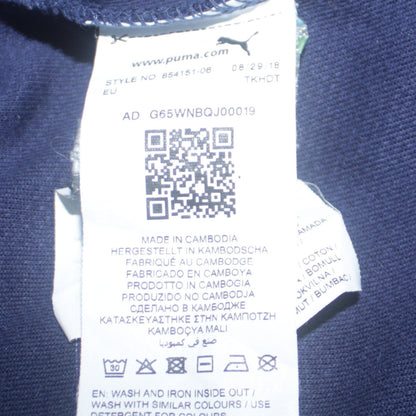 Puma Men's Navy Blue Full Zip Hoodie Size M with Logo Design