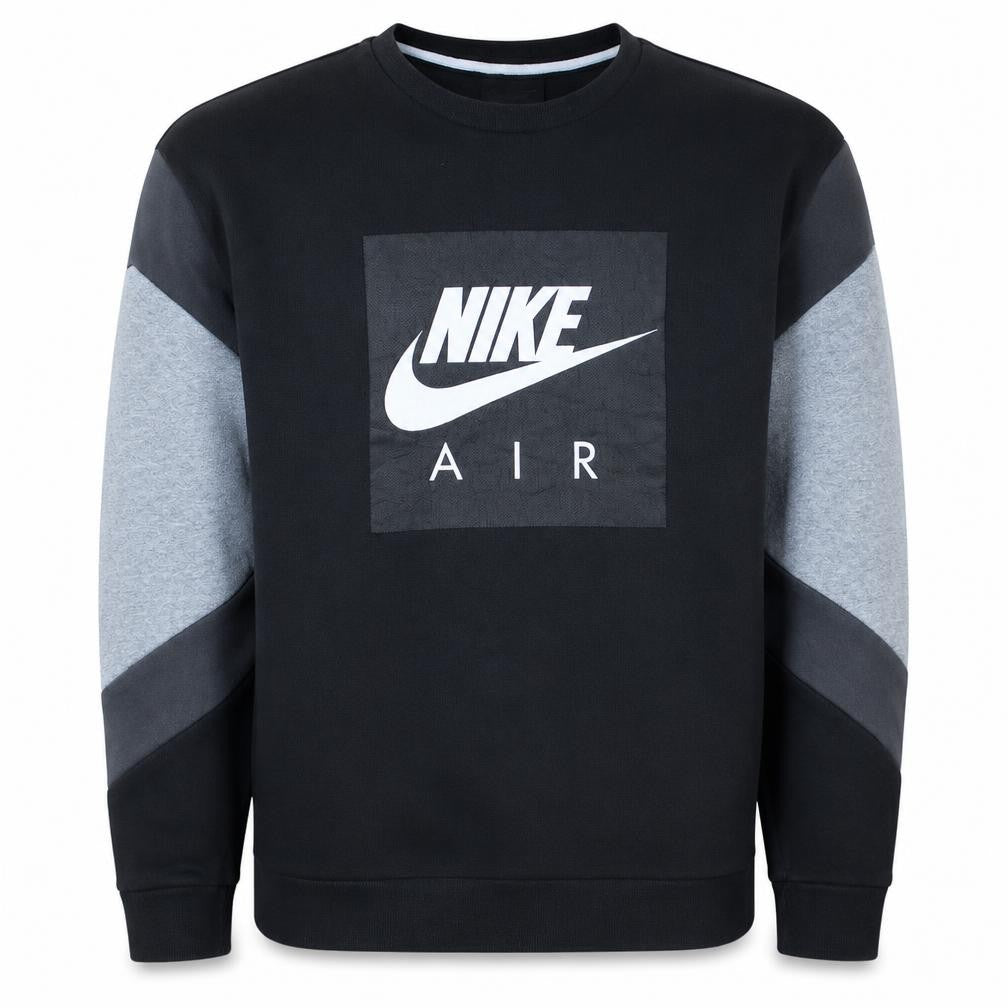 Nike Air Mens Black Small Pullover Sweatshirt Crew Neck Fleece
