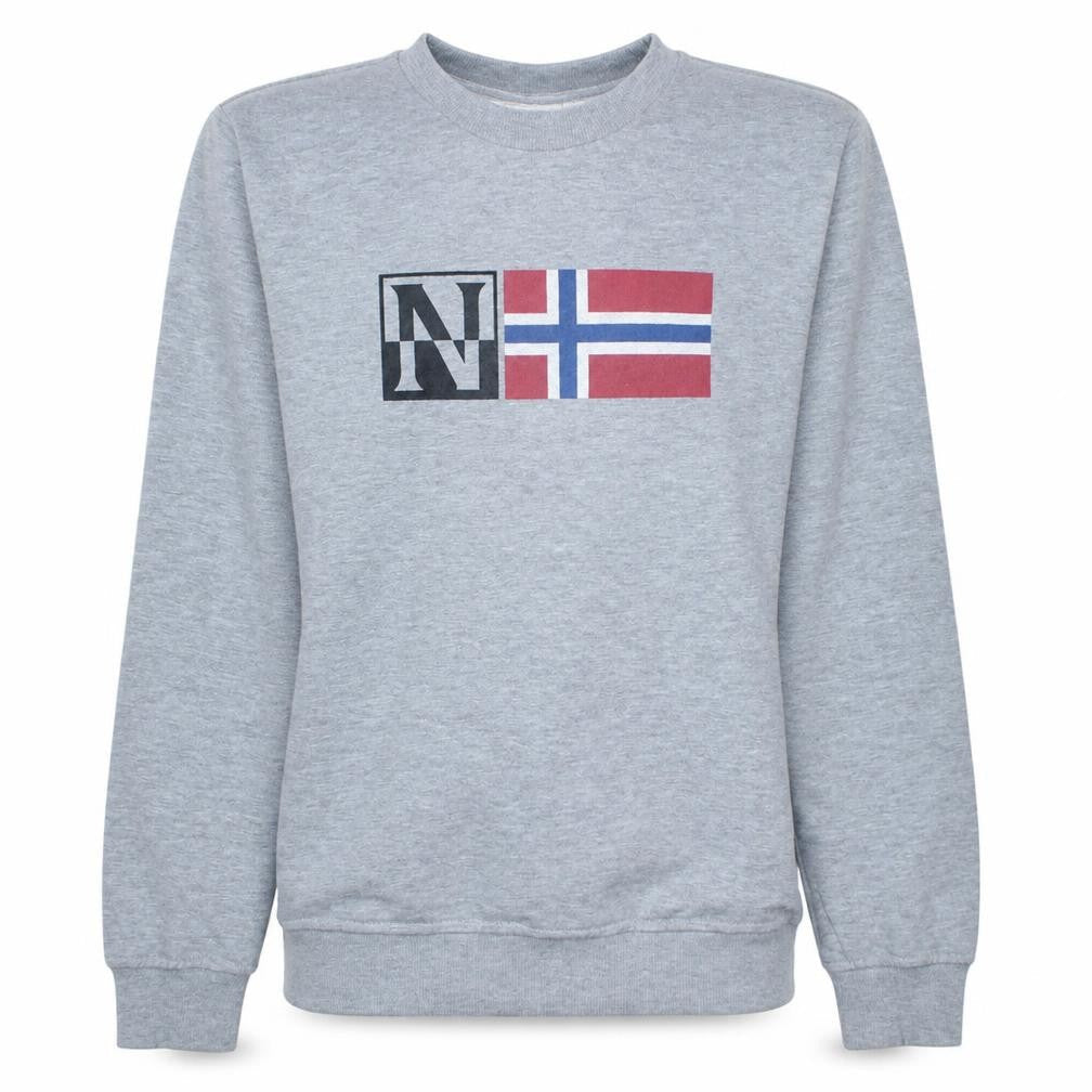 Napapijri Mens Grey Crew Neck Logo Sweatshirt Size M
