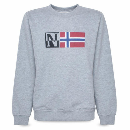 Napapijri Mens Grey Crew Neck Logo Sweatshirt Size M