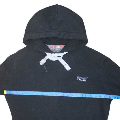 Superdry Men's Black Pullover Hoodie Size S Classic Fleece Hooded Sweatshirt