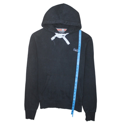 Superdry Men's Black Pullover Hoodie Size S Classic Fleece Hooded Sweatshirt