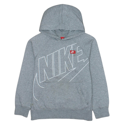 Nike Boys Grey Pullover Hoodie 12-13 Years Large Graphic Print Logo