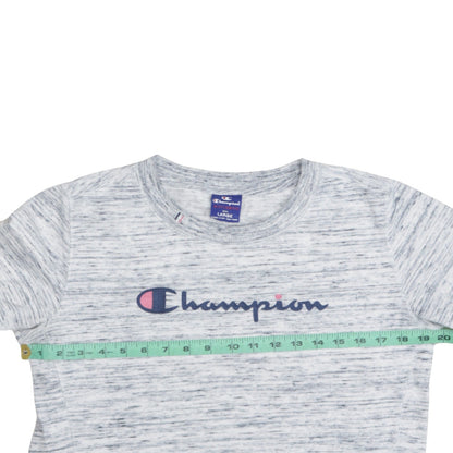 Champion Women’s Grey Marl Pullover Sweatshirt Large Cotton Blend