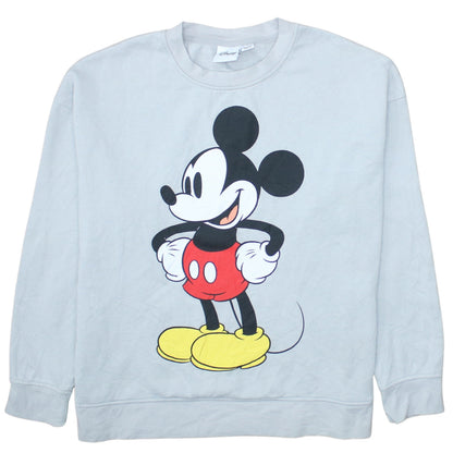 Disney Women's Grey Mickey Mouse Pullover Sweatshirt Size M 12/14