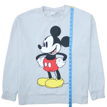 Disney Women's Grey Mickey Mouse Pullover Sweatshirt Size M 12/14